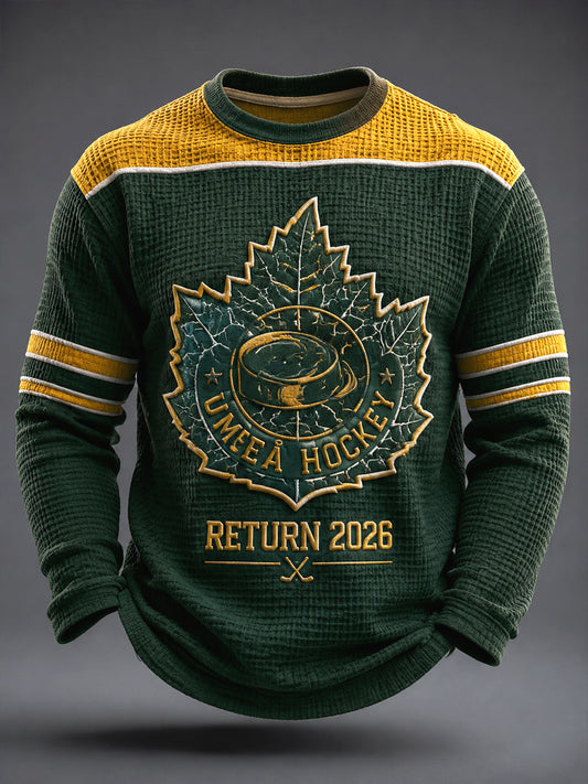 Björklöven återvänder till 2026 Heritage Hockey våffelvävd t-shirt