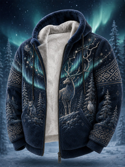 Retro Nordic Art-Print Casual Bekväm Hoodie