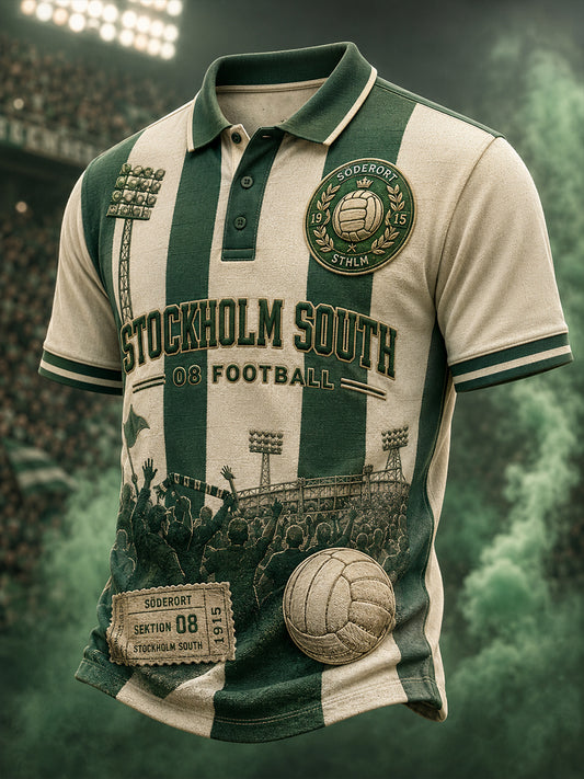 Herrarnas svenska fotbollströja för Hammarby-supportrar med korta ärmarna