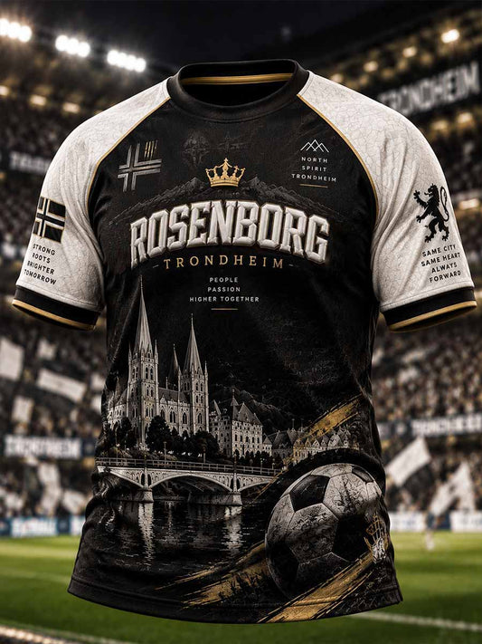 Vintage fotbollslagstryggt t-shirt för män