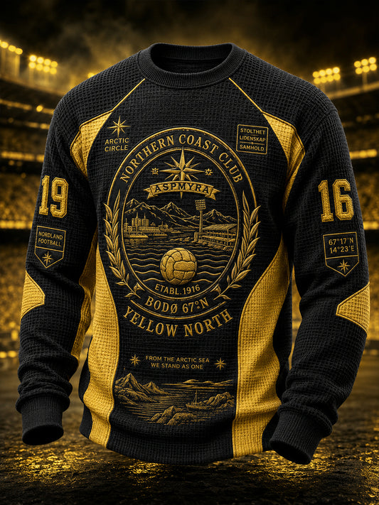 Herrarnas norska fotbollströja för fans av Bodø/Glimt – vafelvävd långärmad t-shirt