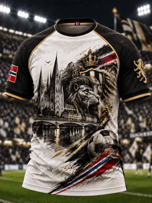 Vintage fotbollslagstryggt t-shirt för män