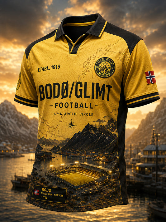 Herrarnas norska fotbollströja för fans av Bodø/Glimt med korta ärmarna