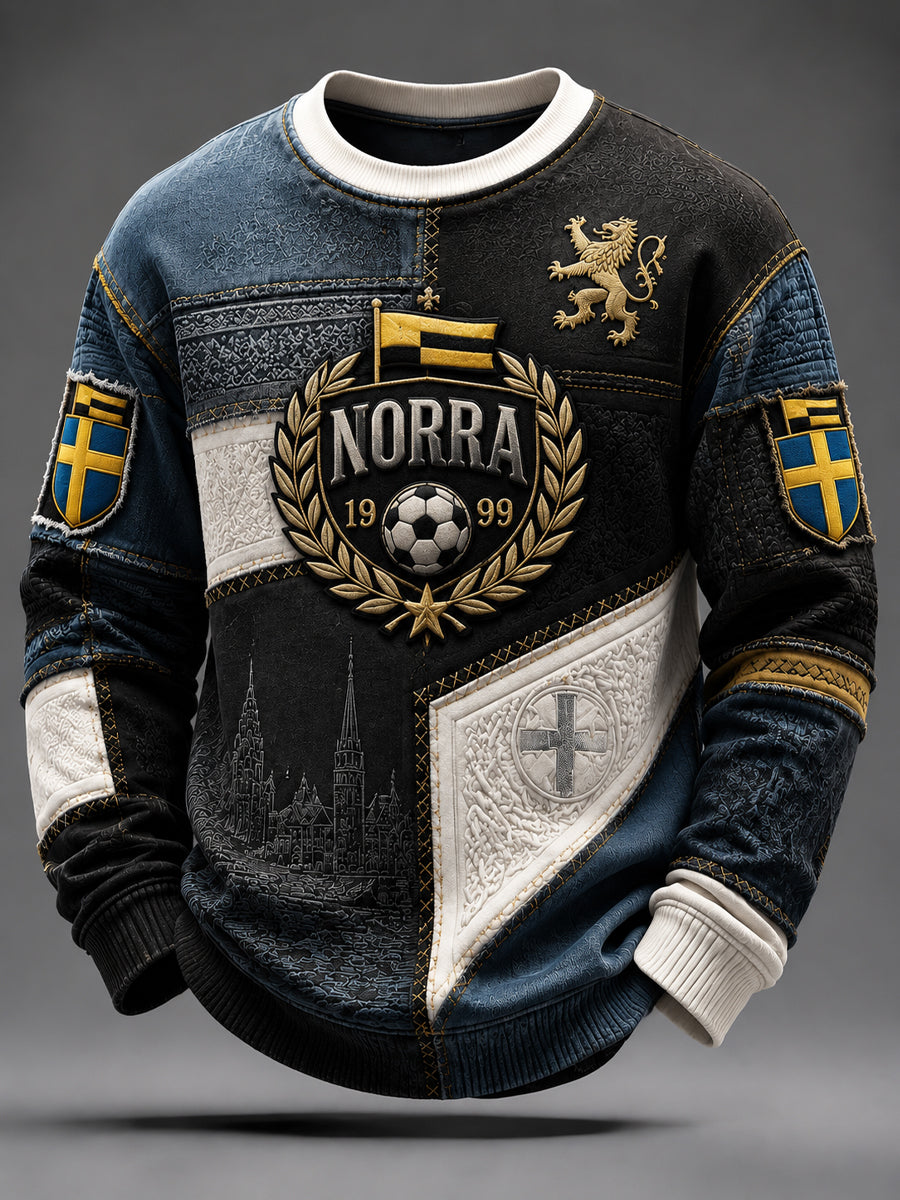 Herrarnas sweatshirt i svart och guld för supportrar