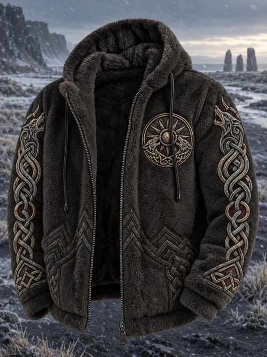 Mans Viking-tryckt flanellkappa