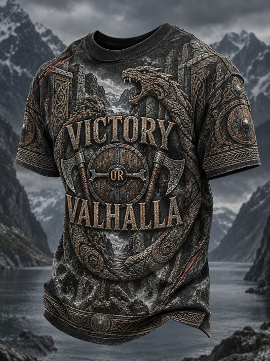 Herrtröja med tryck: Vikingaseger eller Valhalla