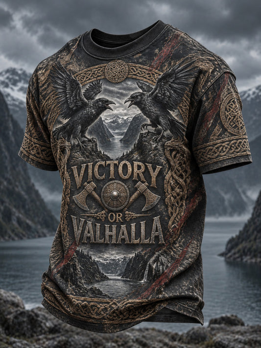 Herrtröja med tryck: Vikingaseger eller Valhalla