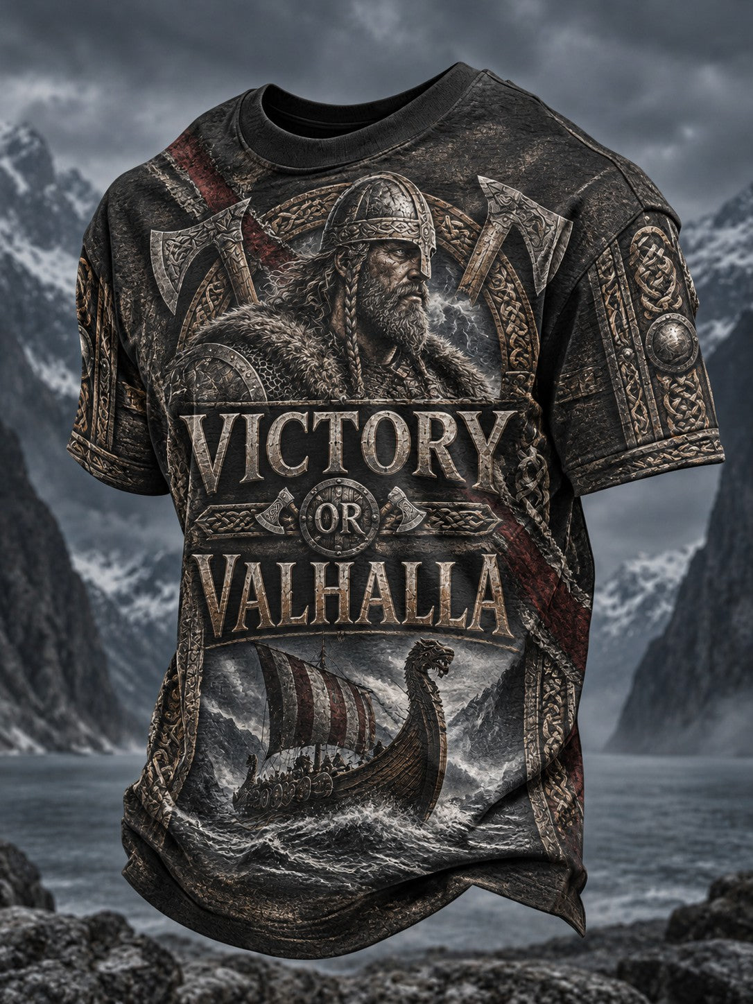 Herrtröja med tryck: Vikingaseger eller Valhalla