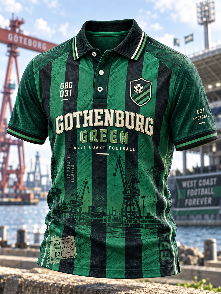Mäns svensk fotboll Gais fans älskare Korta ärmar skjorta