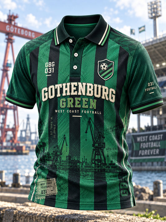 Mäns svensk fotboll Gais fans älskare Korta ärmar skjorta