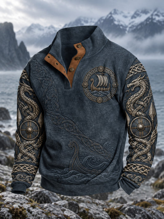 Herrtröja med vikingatryck