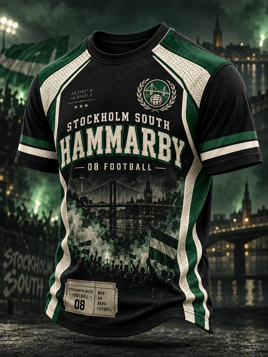 Herrtröja i svensk fotboll – favorit för Hammarby-supportrar, kortärmad t-shirt