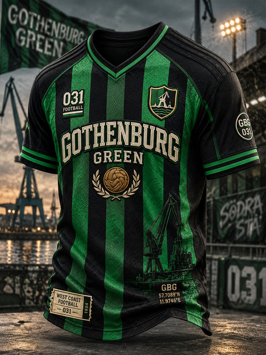 Herrarnas svenska fotboll T-shirt med V-ringning för GAIS-supportrar