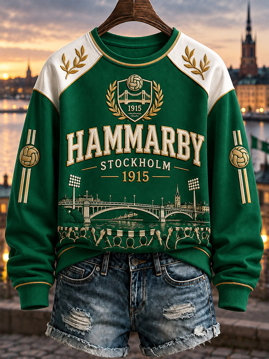 Kvinnors svensk fotboll Hammarby Fans Lover rund hals Långärm T-shirt