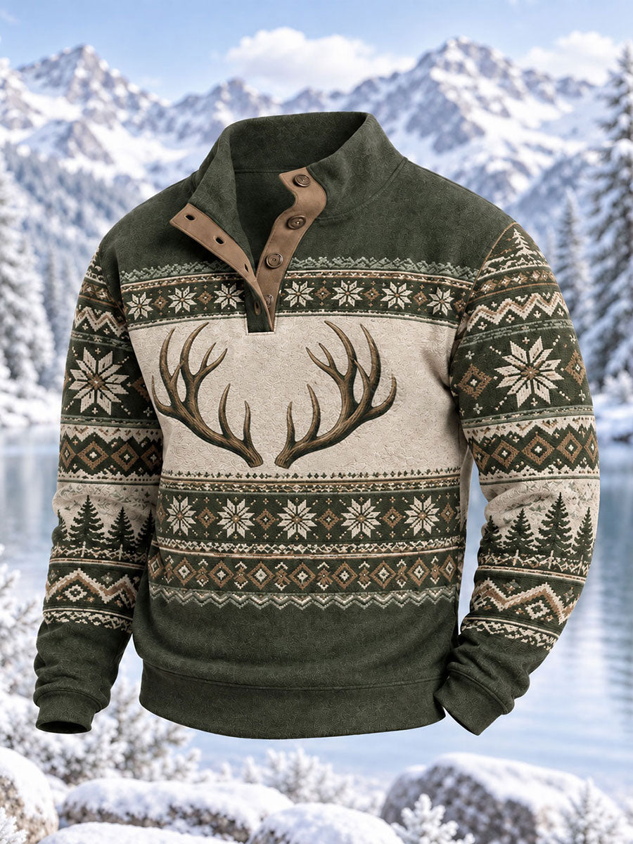 Mäns nordiska mässa Lsle-styla Antlers Skriv ut fyra-knappskåp