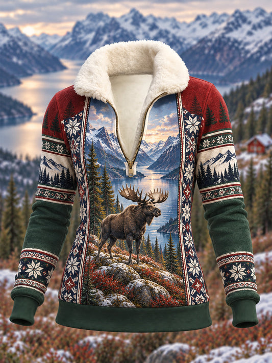 Kvinnorska älg jaktsäsong Skriv ut komposit fleece Hoodie.