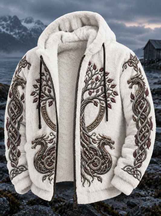 Mans Viking-tryckt flanellkappa