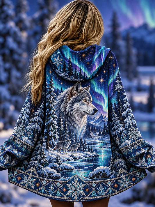 Damhoodie i vintagestil med djurmotiv, avslappnad och bekväm