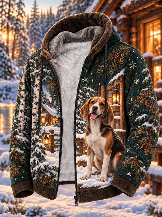 Mäns Vintage Animal Art Print Casual Bekväm Flannel Jacka