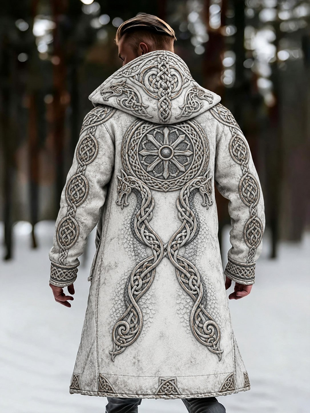 Herrjacka i vikingvävd kompositfleece