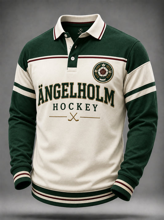 Herrpolotröja med Ängelholm Hockey-tema
