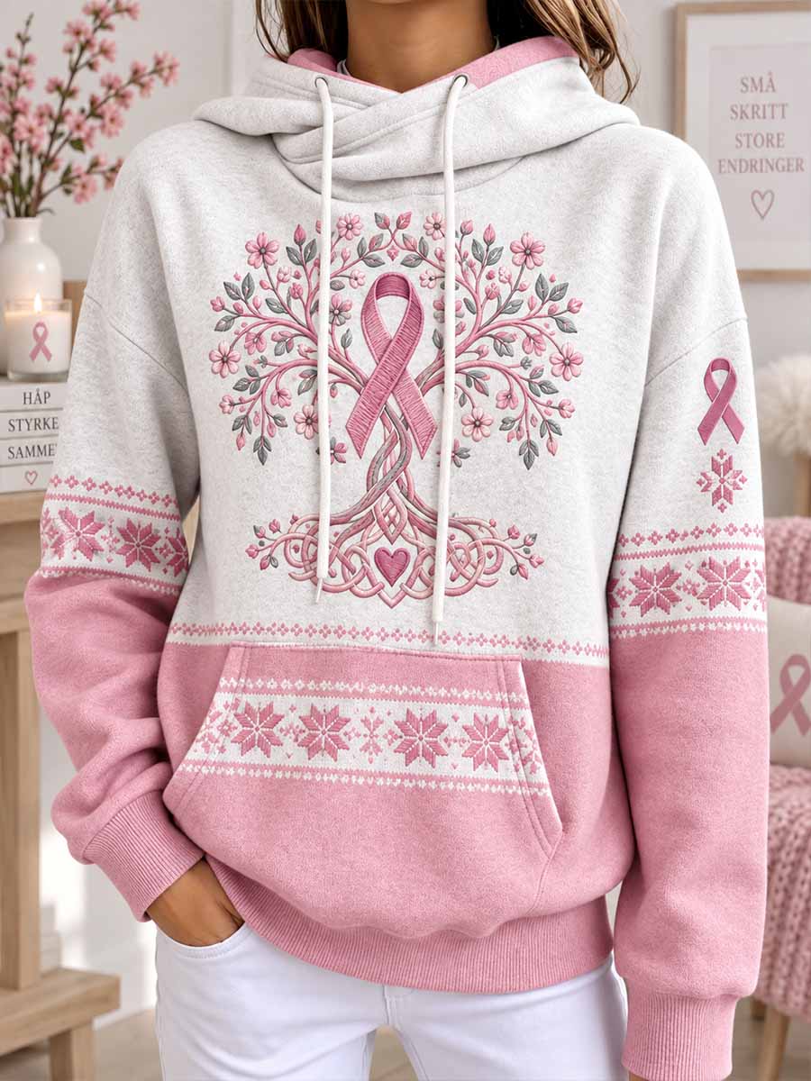 Kvinnors vinter träd liv Bröstcancer Konst Print Sweatshirt