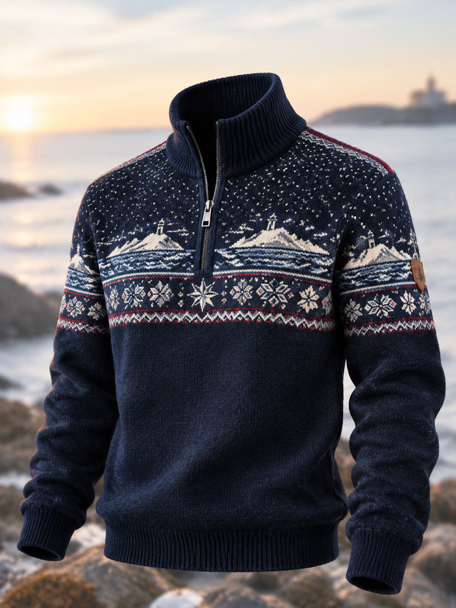Mäns nordiska arv Half Zip Sweatshirt