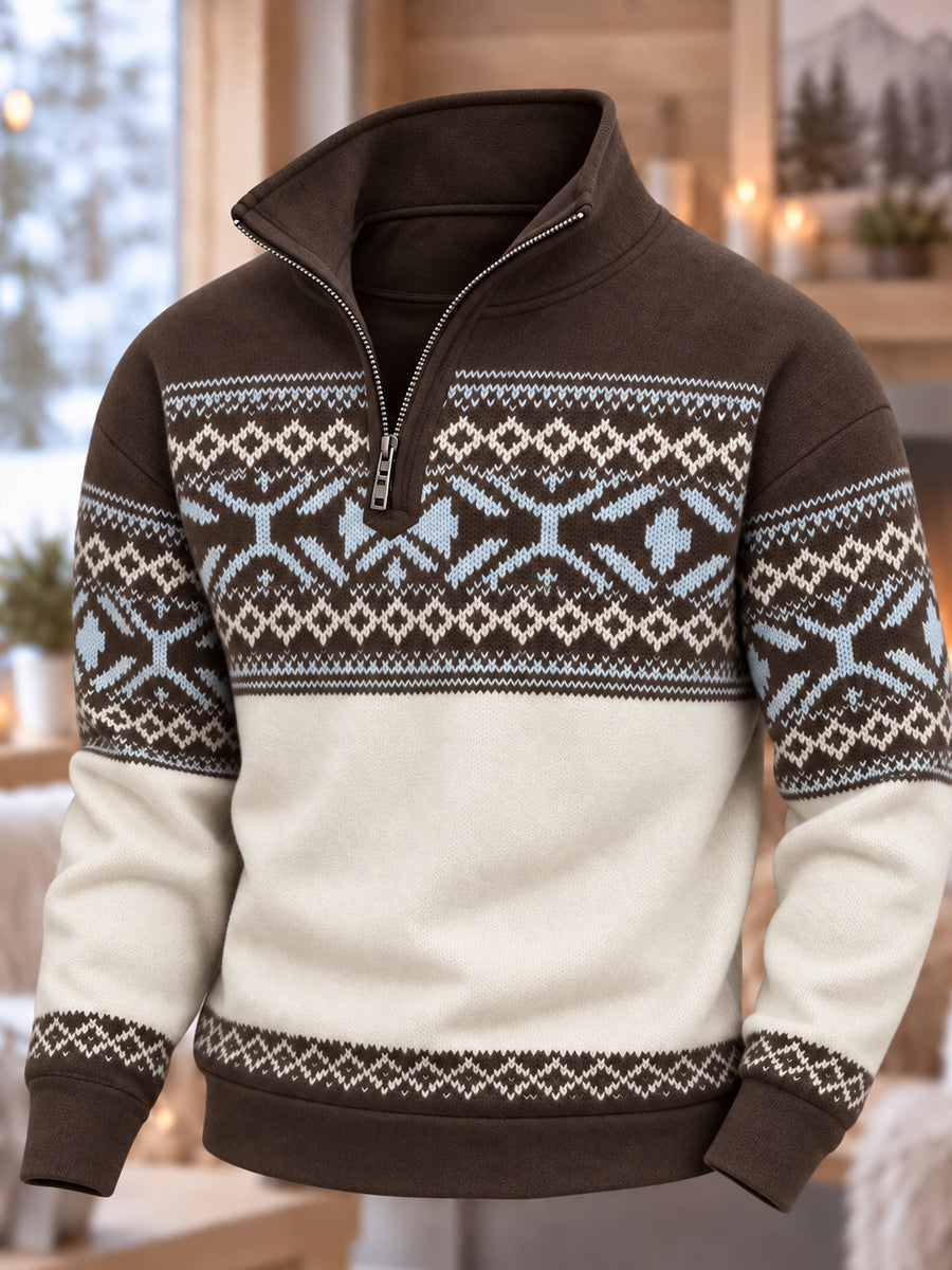 Mäns nordiska Norge Konst tryckt Zip-Up Hoodie.