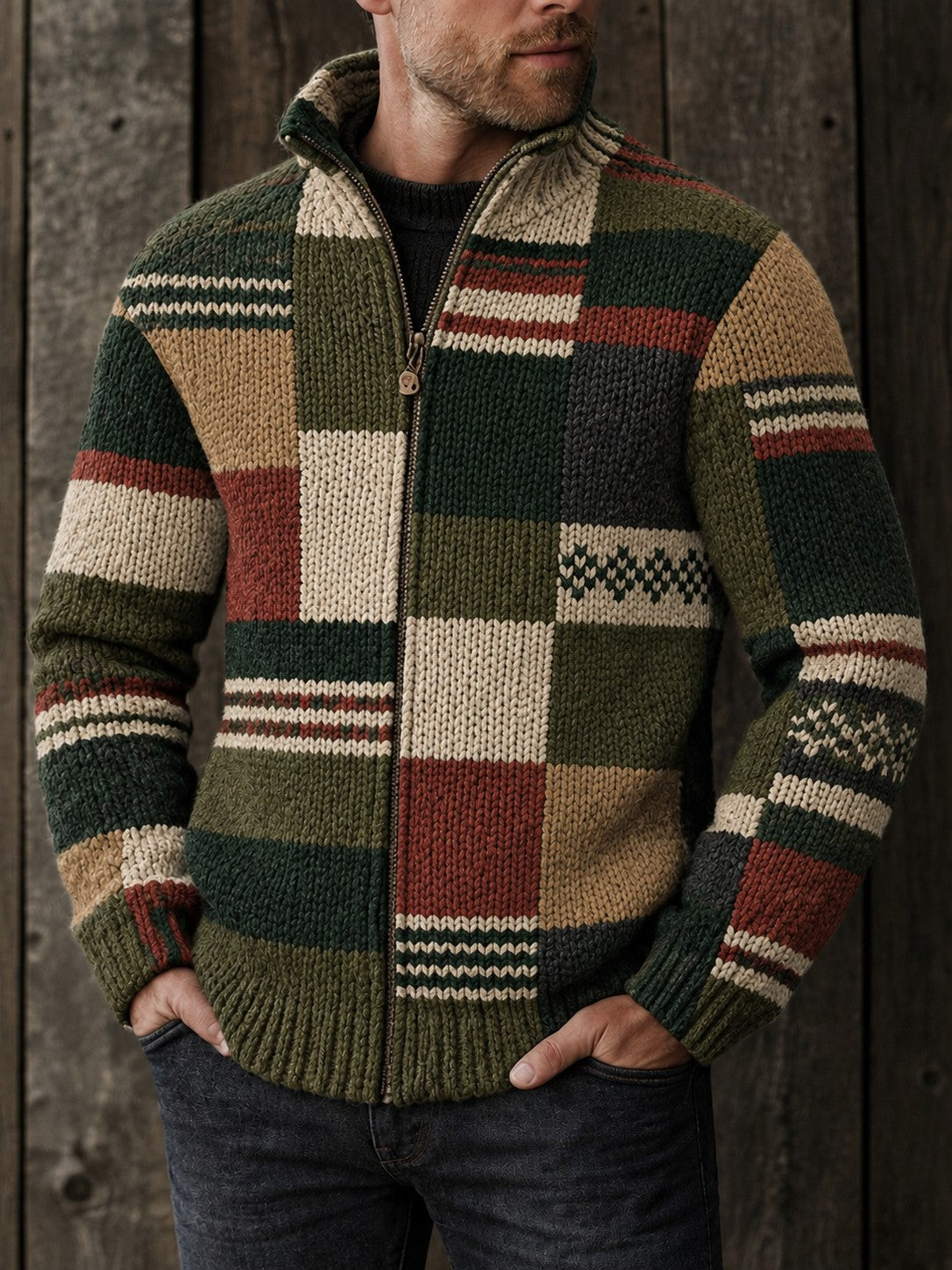 Mäns komposite Fleece Jacka