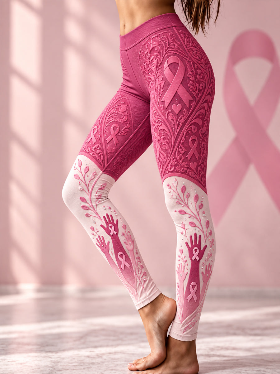 Kvinnors bröstcancer medvetenhet kampanj Velvet Leggings