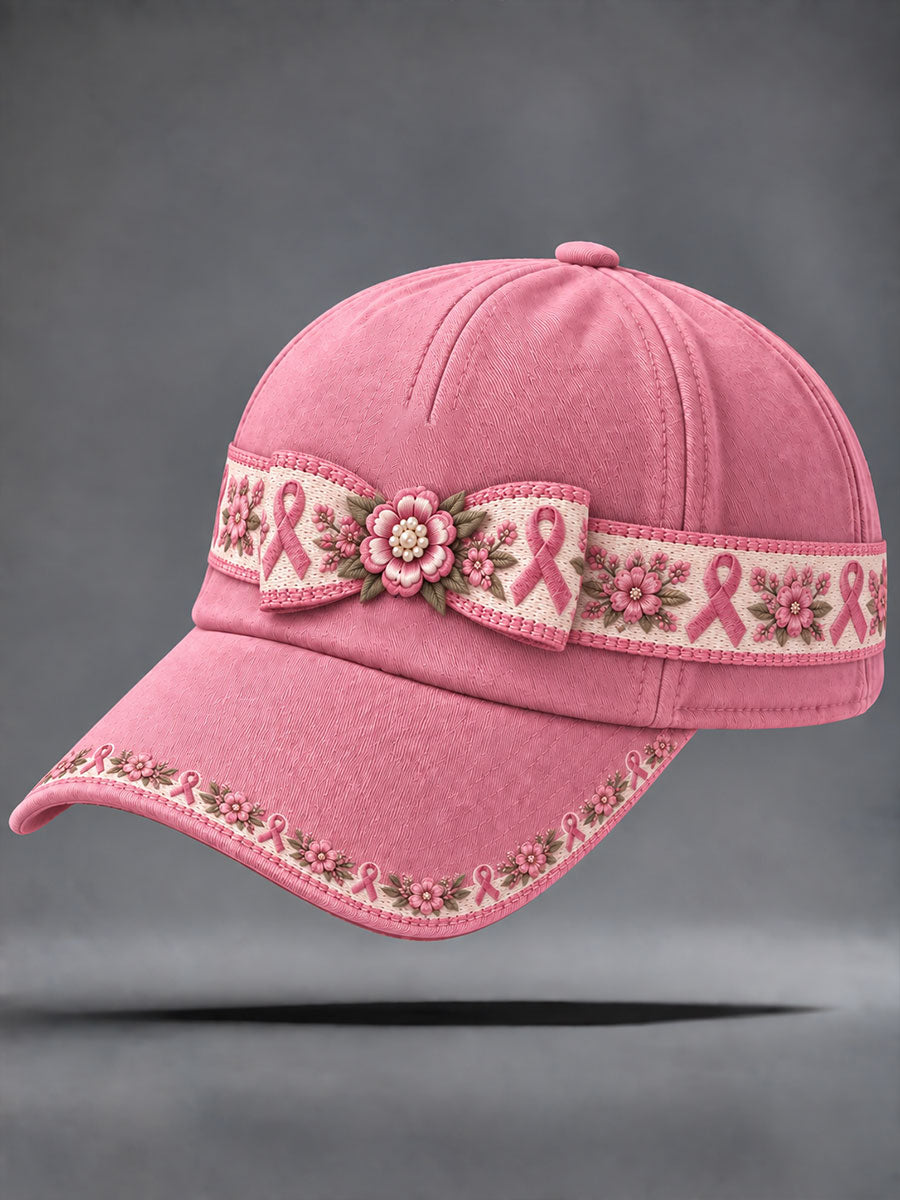 Rosa Ribbon Floral konst Skriv ut Unisex hatt