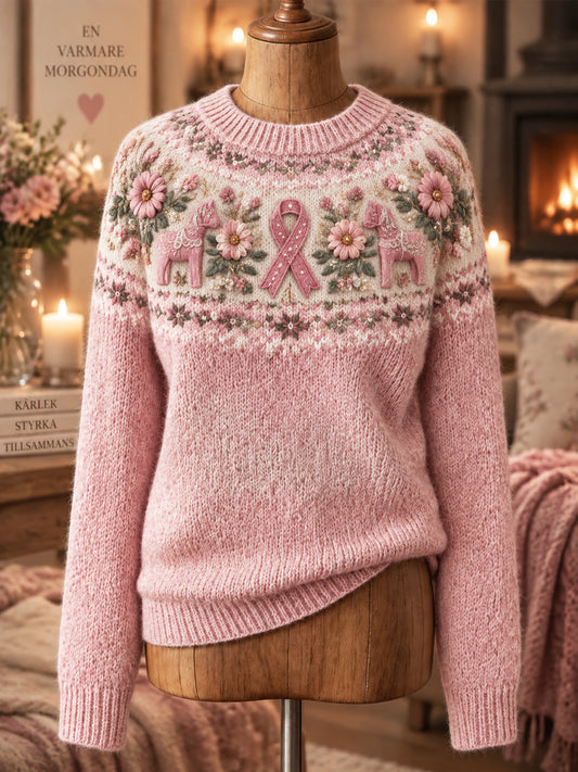 Kvinnors hopp blommar rosa oktober Sweatshirt