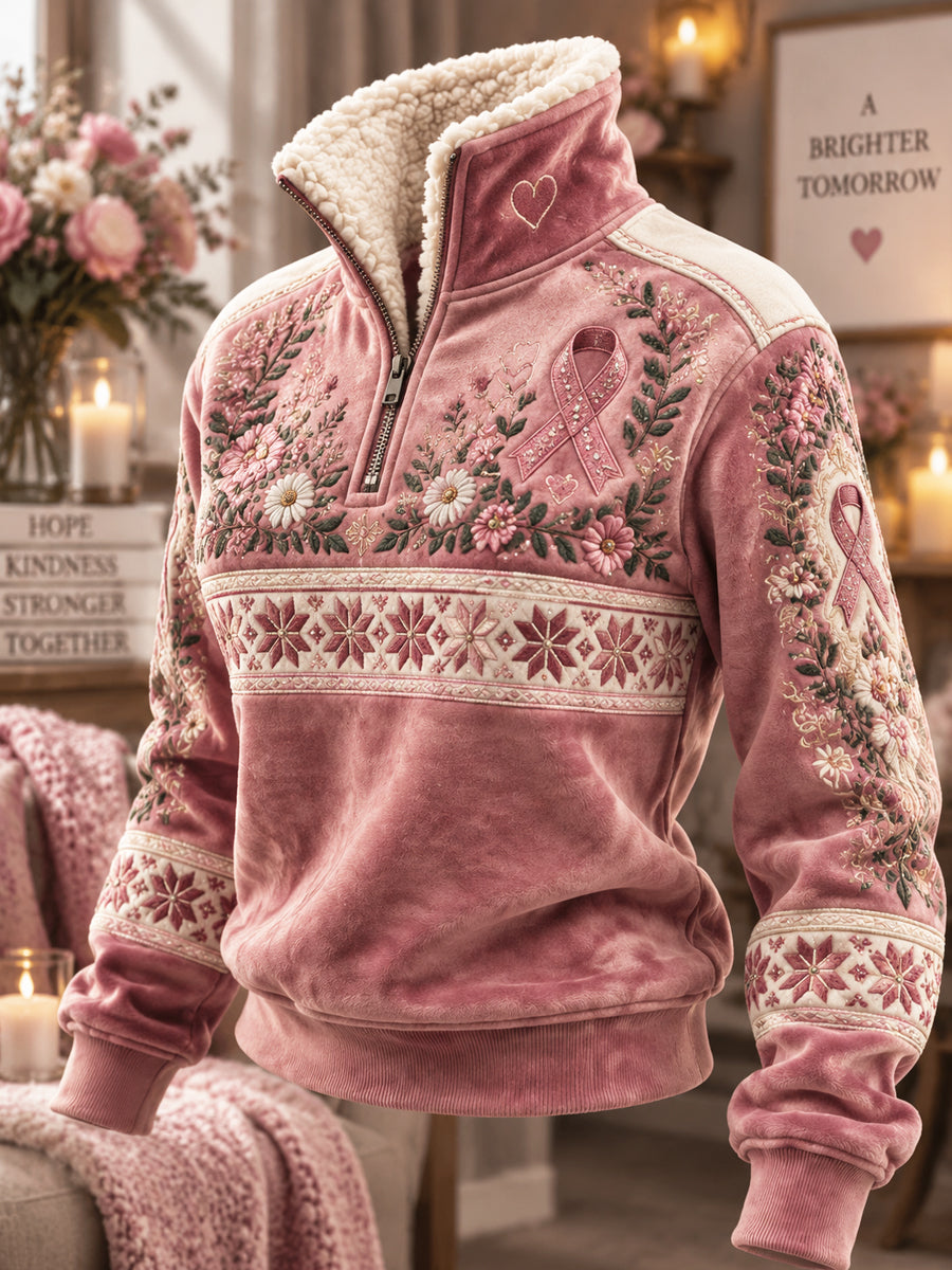 Kvinnor rosa oktober Styrka Pullover