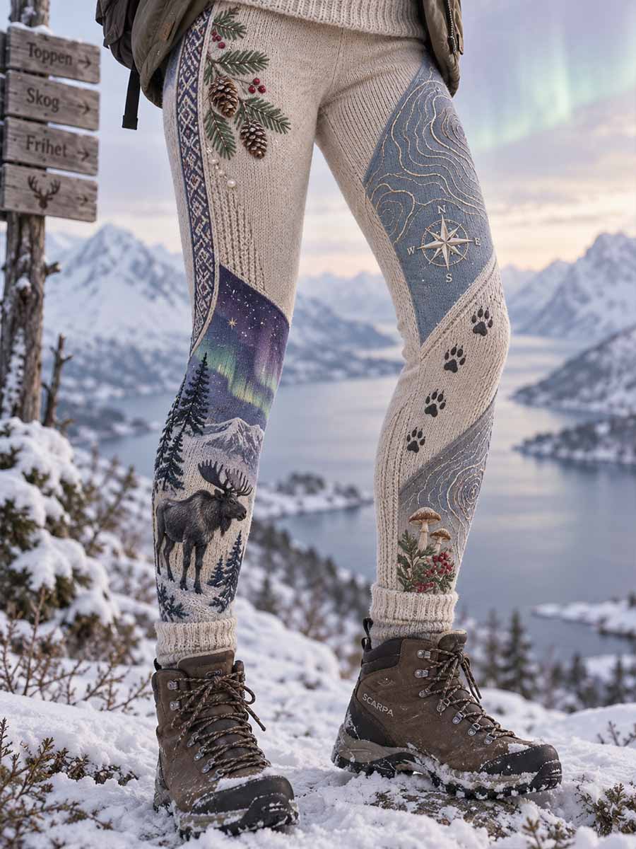 Damer Retro Jaktperiod Mönstrade Leggings