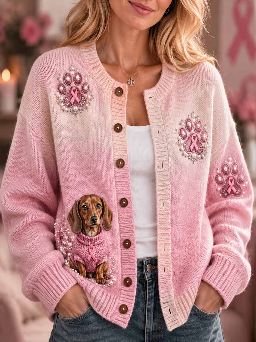 Kvinnors bröstcancer Print Cardigan