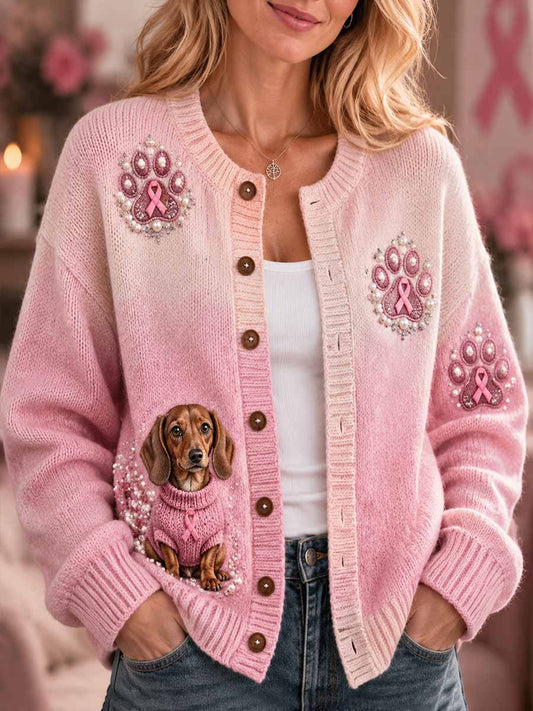 Kvinnors bröstcancer Print Cardigan
