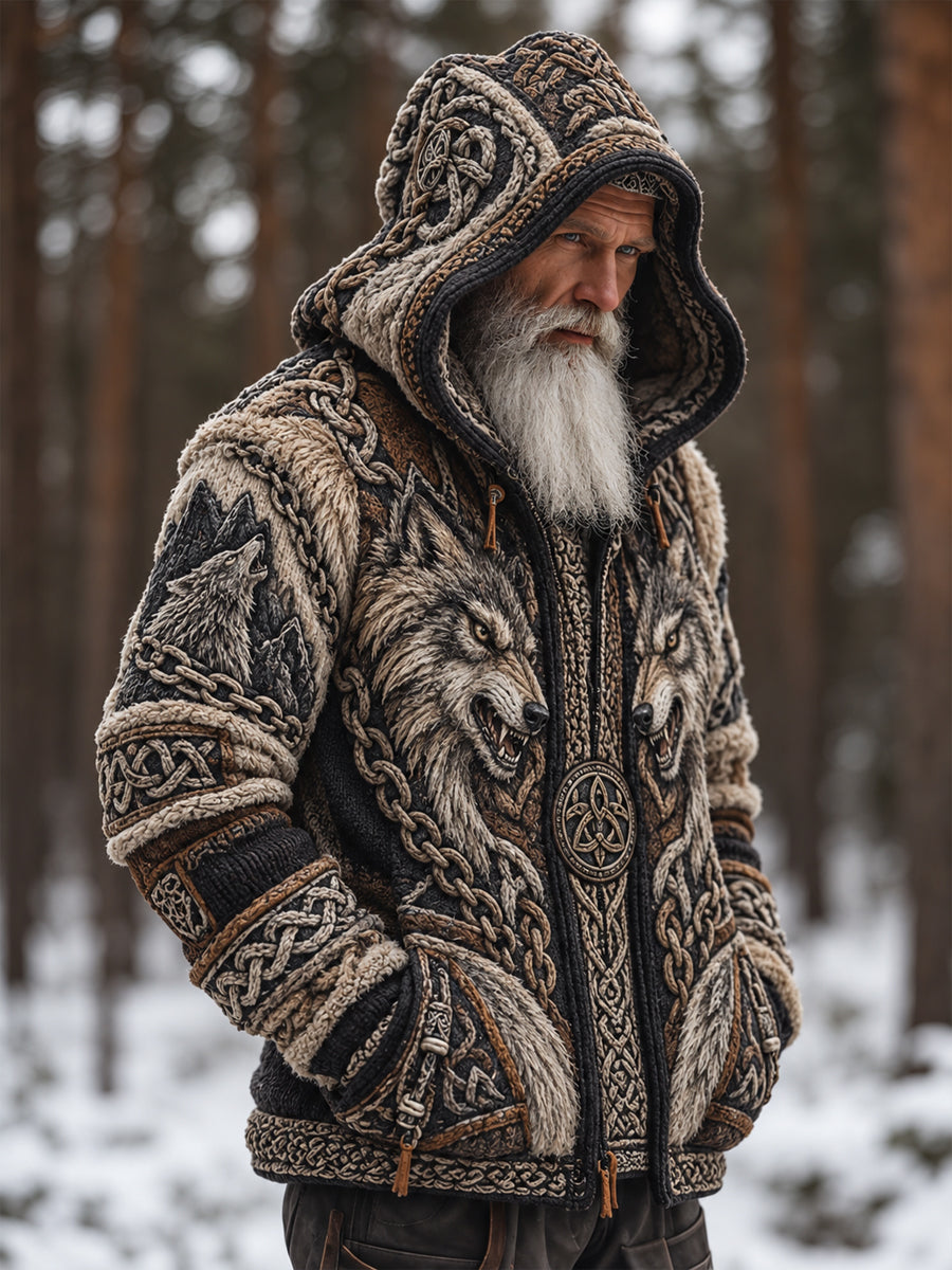 Vikingtröja med huva för män
