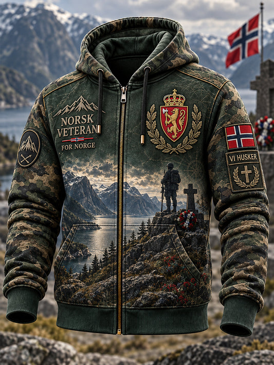 Norrländsk militärminnesjacka med dragkedja för män