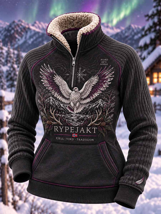 Damtröja i vintagestil med rypeprint – Jaktsezon