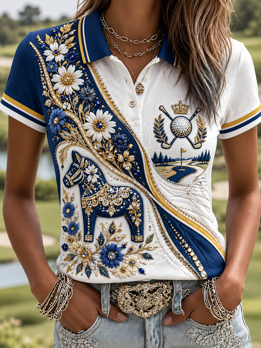 Damens polotröja i golfinspirerad stil, svenskt design