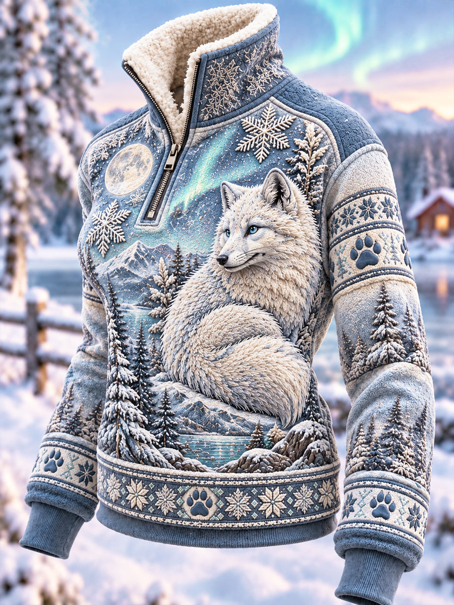 Kvinnors intressanta djur Fur krage Topp