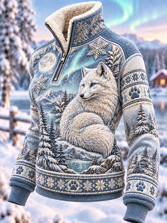 Kvinnors intressanta djur Fur krage Topp