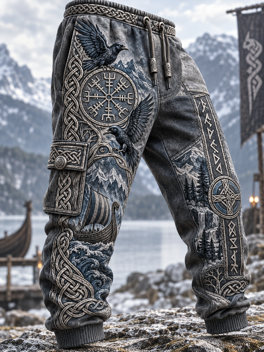 Mäns Viking konst Casual Sweatbyxor Byxor