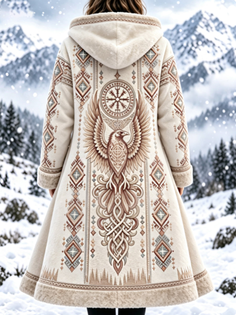 Kvinnors Retro Viking kultur Flanell Jacka