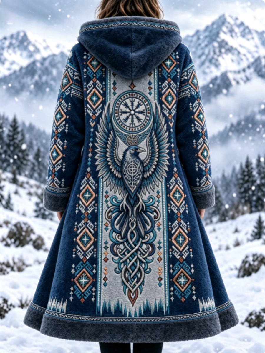Kvinnors Retro Viking kultur Flanell Jacka