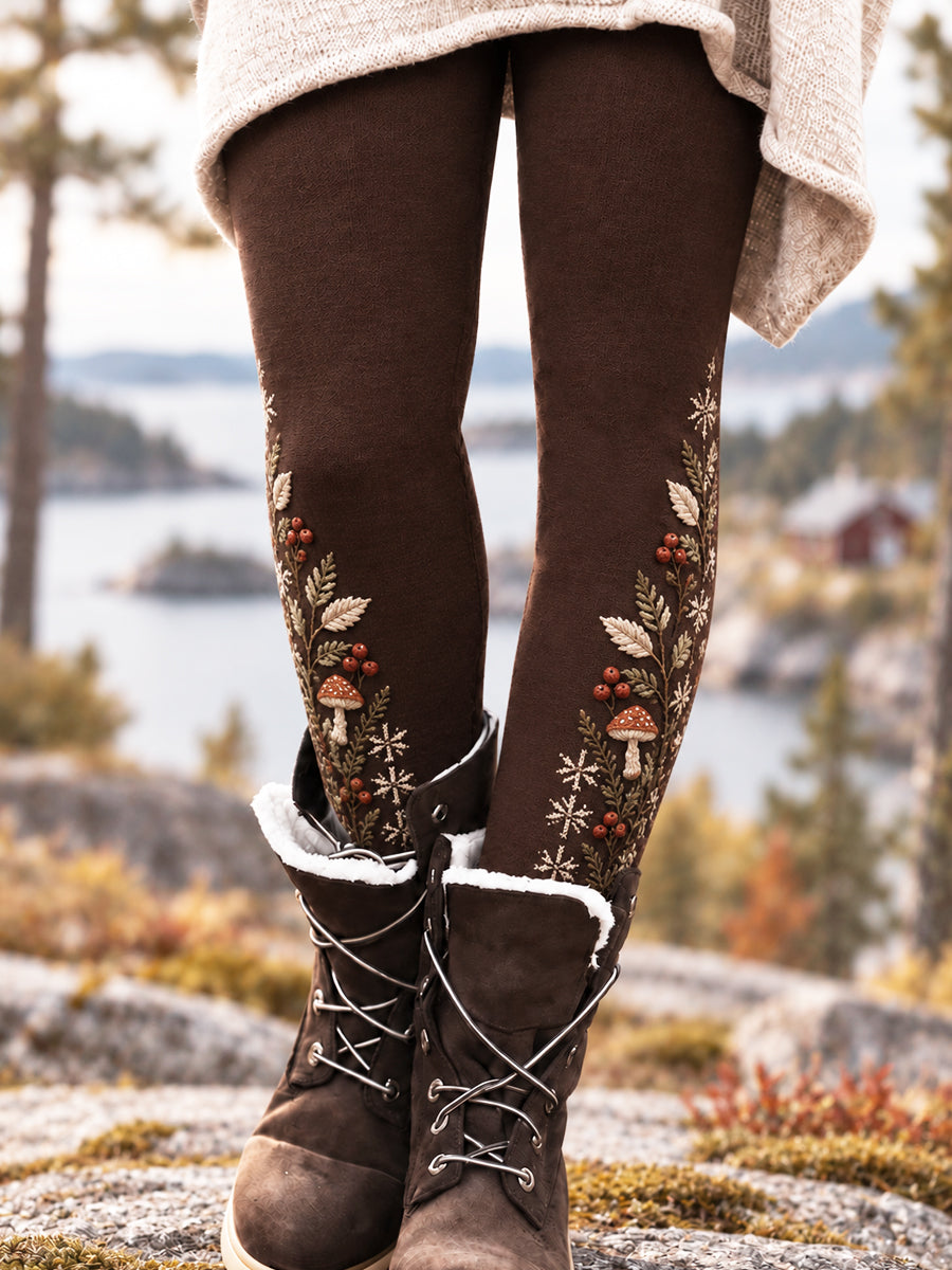 Damer Retro Nordisk Svampskog Leggings