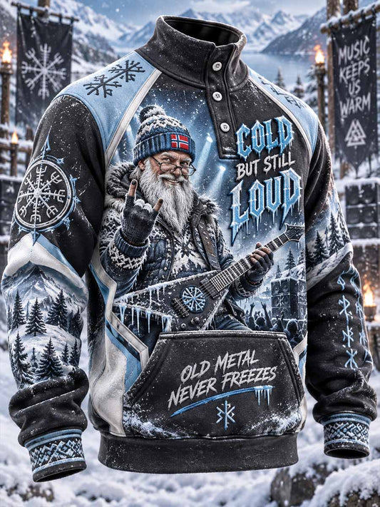 Mäns vinter Heavy Metal Music Graphic Print Sweatshirt
