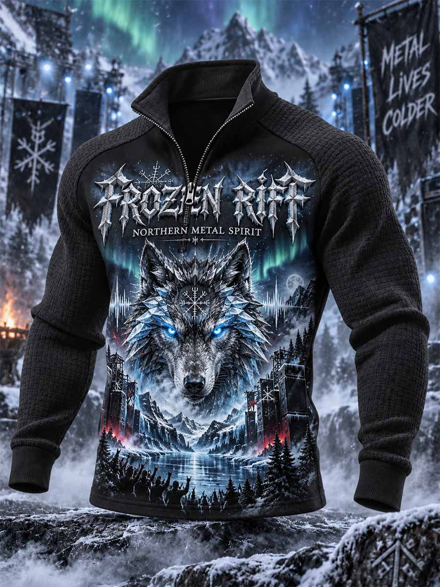 Mäns vinter polar natt tunga metall musik grafik Print Sweatshirt
