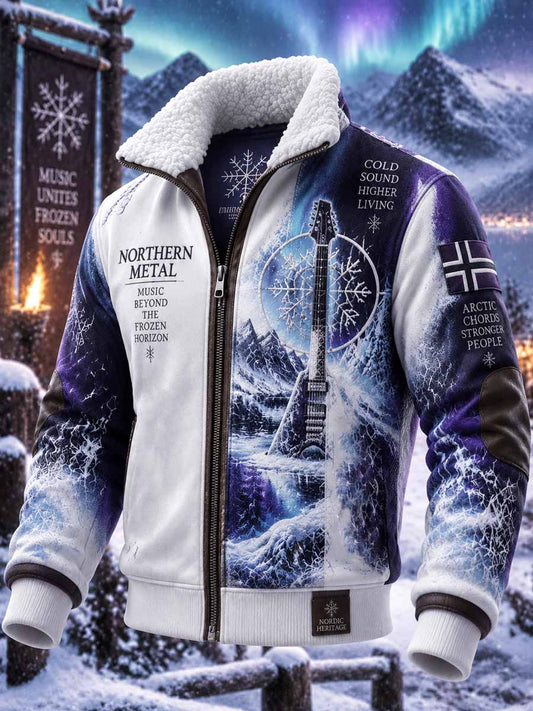 Mäns vinter Heavy Metal Music Graphic Print Jacka
