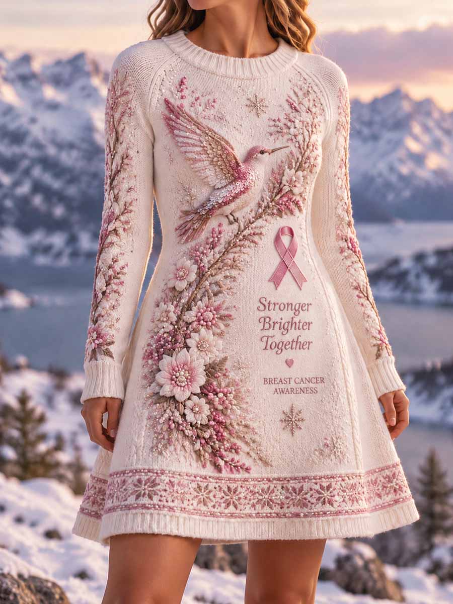 Kvinnorska Vinter Bröstcancer Tryckta Leggings